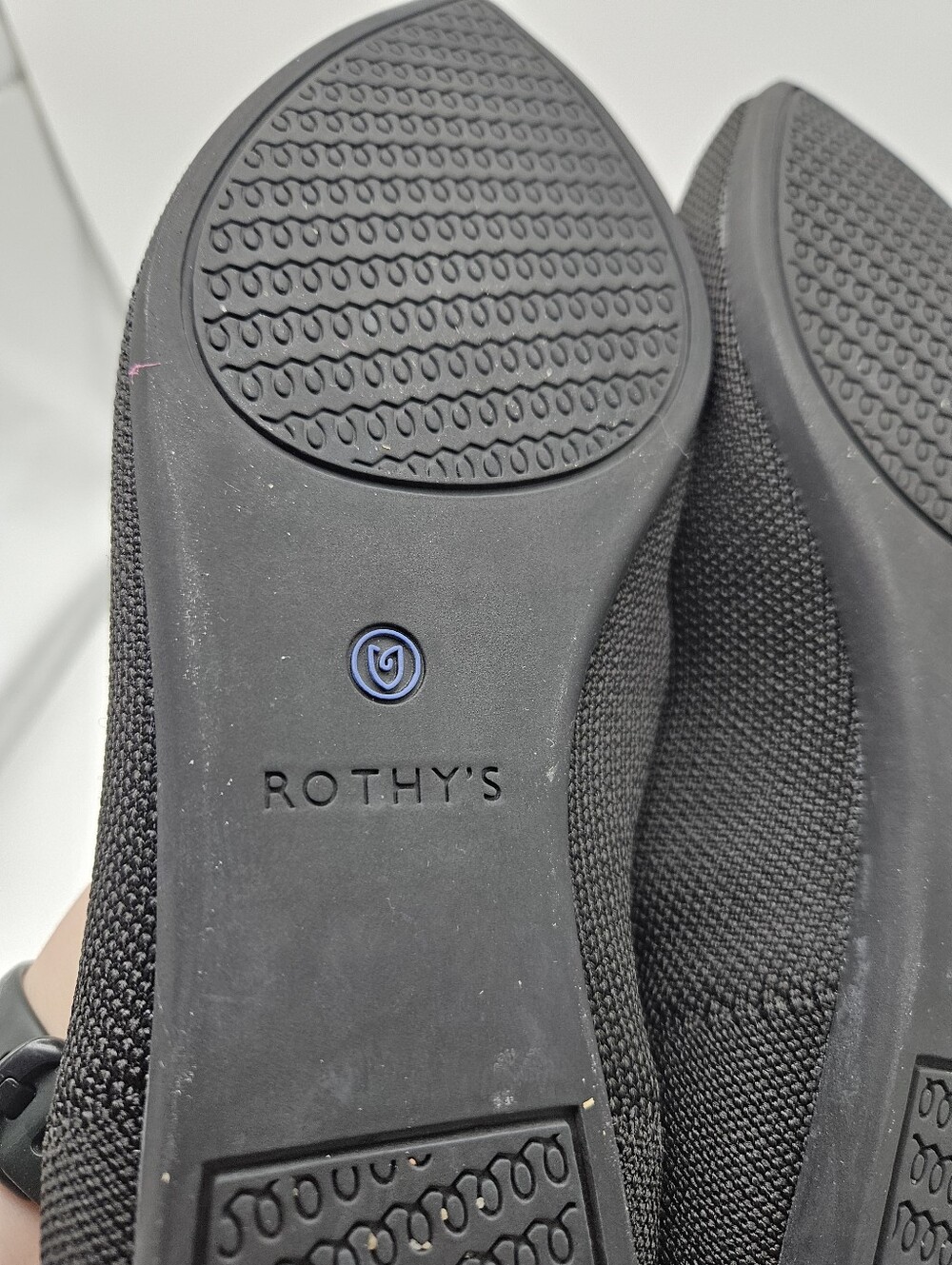 Rothys the Point black pointed toe knit flats size 9.5 - Picture 7 of 11